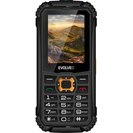 Evolveo-StrongPhone Q1, teléfono Dual SIM resistente al agua, negro y naranja