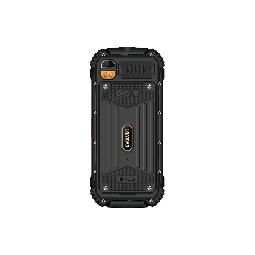 Evolveo-StrongPhone Q1, teléfono Dual SIM resistente al agua, negro y naranja