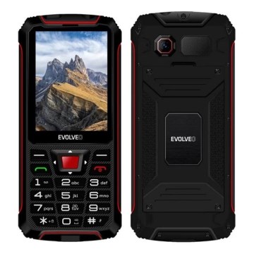 Evolveo - StrongPhone W4, teléfono Dual SIM impermeable, negro/rojo