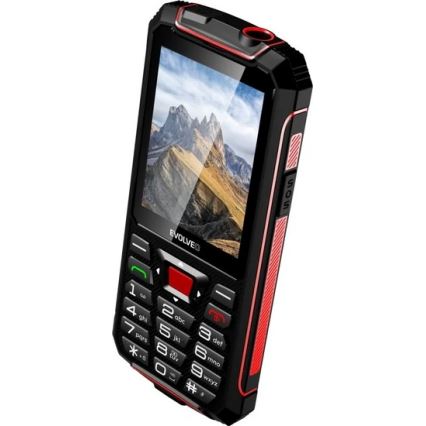 Evolveo - StrongPhone W4, teléfono Dual SIM impermeable, negro/rojo
