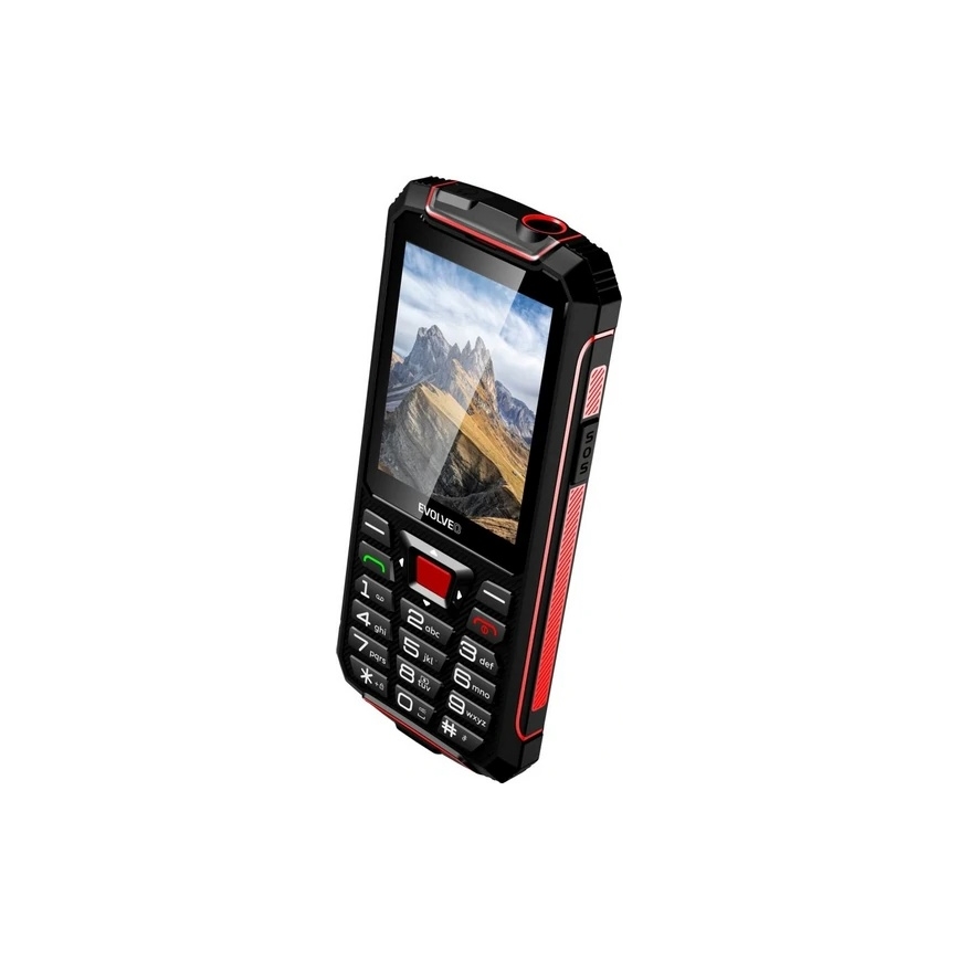 Evolveo - StrongPhone W4, teléfono Dual SIM impermeable, negro/rojo