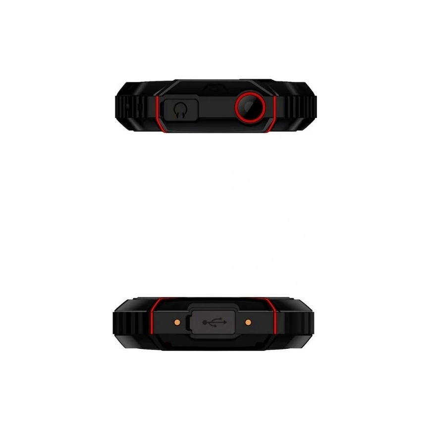 Evolveo - StrongPhone W4, teléfono Dual SIM impermeable, negro/rojo