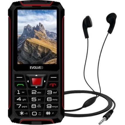 Evolveo - StrongPhone W4, teléfono Dual SIM impermeable, negro/rojo