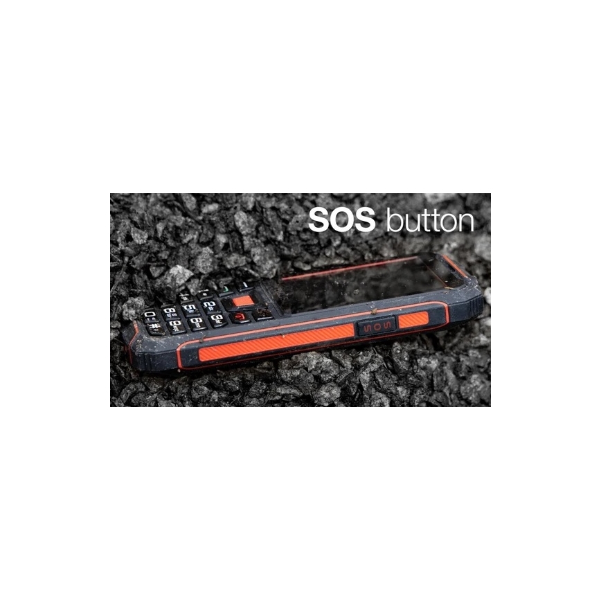 Evolveo - StrongPhone W4, teléfono Dual SIM impermeable, negro/rojo