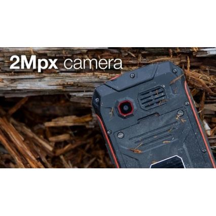 Evolveo - StrongPhone W4, teléfono Dual SIM impermeable, negro/rojo