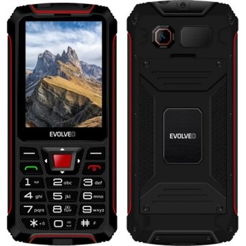Evolveo - StrongPhone W4, teléfono Dual SIM impermeable, negro y rojo