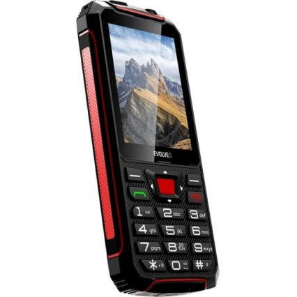 Evolveo - StrongPhone W4, teléfono Dual SIM impermeable, negro y rojo