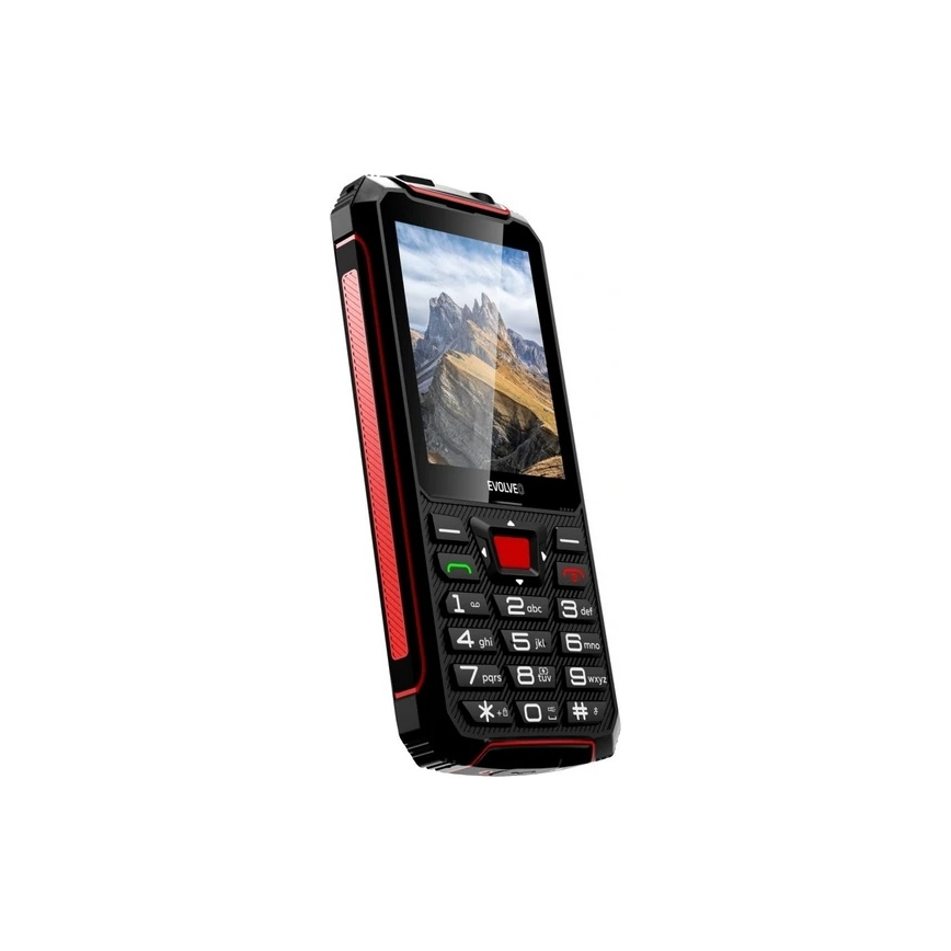 Evolveo - StrongPhone W4, teléfono Dual SIM impermeable, negro y rojo