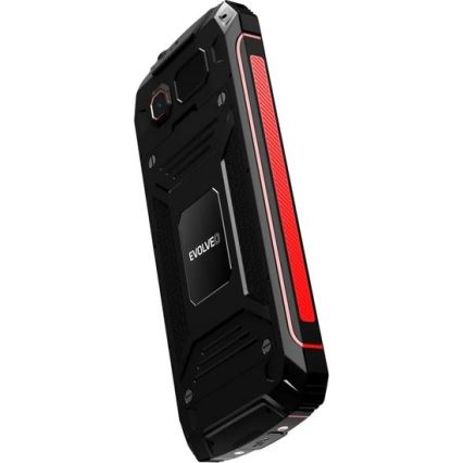 Evolveo - StrongPhone W4, teléfono Dual SIM impermeable, negro y rojo