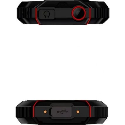 Evolveo - StrongPhone W4, teléfono Dual SIM impermeable, negro y rojo