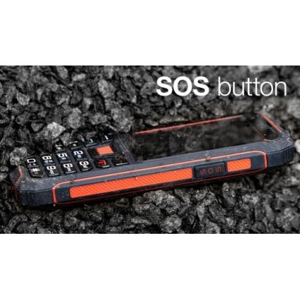 Evolveo - StrongPhone W4, teléfono Dual SIM impermeable, negro y rojo