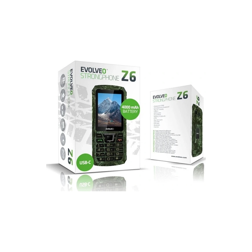 Evolveo - StrongPhone Z6, teléfono Dual SIM impermeable, camuflaje de caza