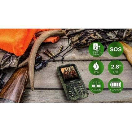 Evolveo - StrongPhone Z6, teléfono Dual SIM impermeable, camuflaje de caza