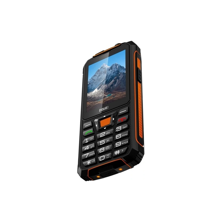 Evolveo - StrongPhone Z6, teléfono Dual SIM impermeable, negro - naranja