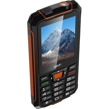 Evolveo - StrongPhone Z6, teléfono Dual SIM impermeable, negro - naranja