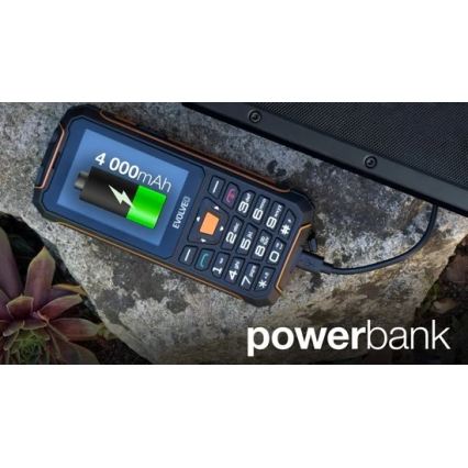 Evolveo - StrongPhone Z6, teléfono Dual SIM impermeable, negro - naranja