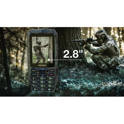 Evolveo - StrongPhone Z6, teléfono Dual SIM resistente al agua, camuflaje de caza