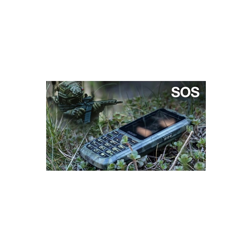 Evolveo - StrongPhone Z6, teléfono Dual SIM resistente al agua, camuflaje de caza