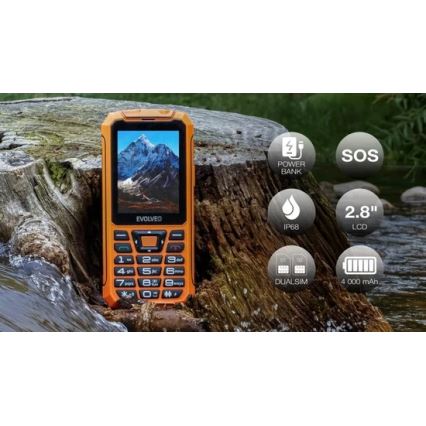 Evolveo - StrongPhone Z6, teléfono Dual SIM resistente al agua, color naranja