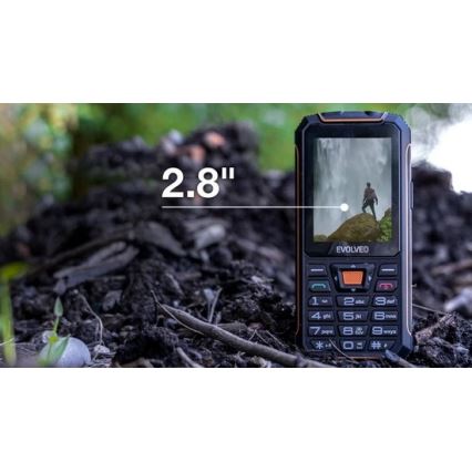 Evolveo - StrongPhone Z6, teléfono resistente al agua Dual SIM negro/naranja