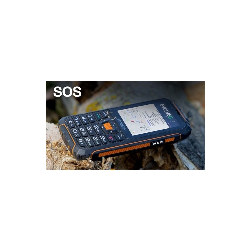 Evolveo - StrongPhone Z6, teléfono resistente al agua Dual SIM negro/naranja