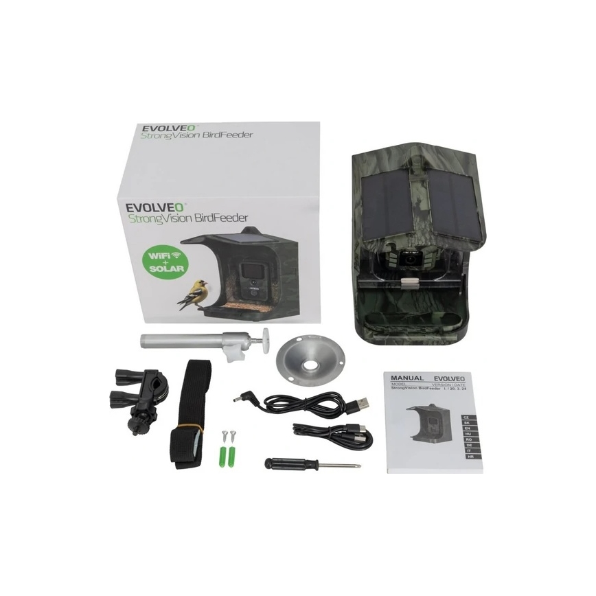 Evolveo - StrongVision BirdFeeder - comedero inteligente para aves con cámara y paneles solares