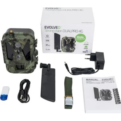 Evolveo - StrongVision Dual PRO 4G, cámara trampa con envío de imágenes por 4G, 16 GB