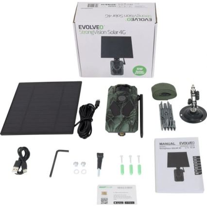 Evolveo-StrongVision Solar 4G, cámara trampa 4G, con aplicación y panel solar
