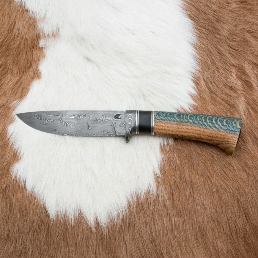 Exclusivo cuchillo Damasco 12,7 cm roble/ébano