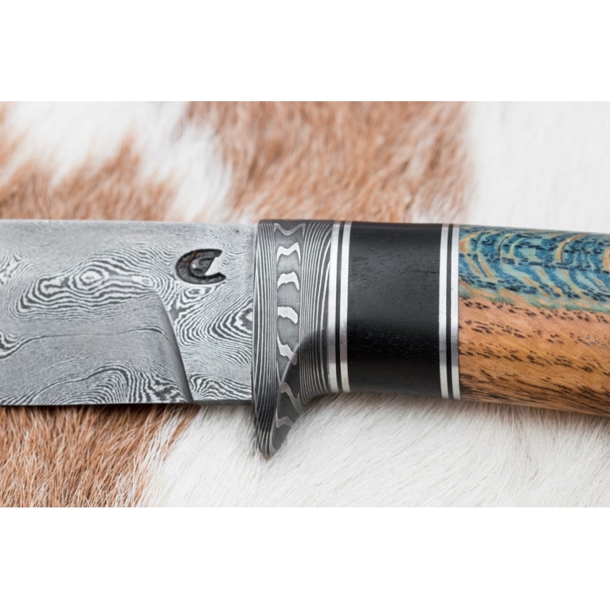 Exclusivo cuchillo Damasco 12,7 cm roble/ébano