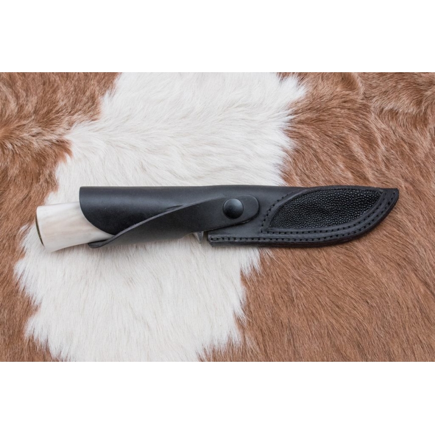 Exclusivo cuchillo Damasco 13 cm serpentinita/cornamenta de reno