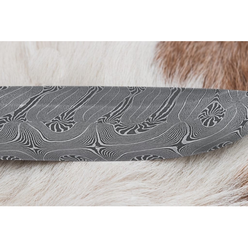Exclusivo cuchillo Damasco 13 cm serpentinita/cornamenta de reno