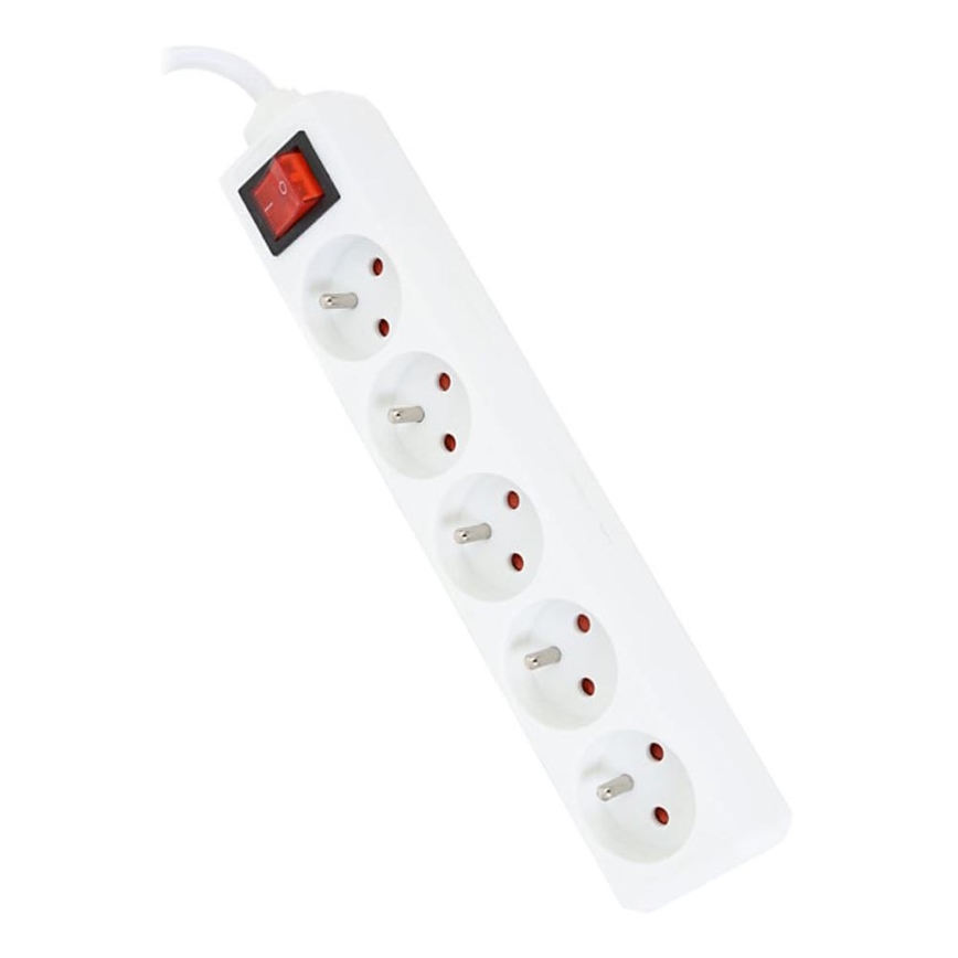 Extensión con interruptor 5Z Type E 5m blanco