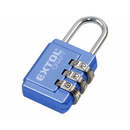 Extol - Cerradura de combinación con código de tres dígitos 26x55 mm