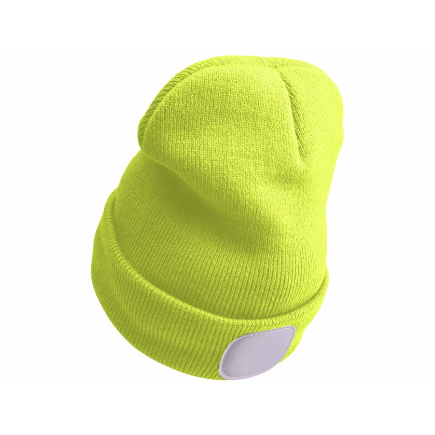 Extol - Gorra con linterna frontal y carga USB 300 mAh amarillo neón talla UNI