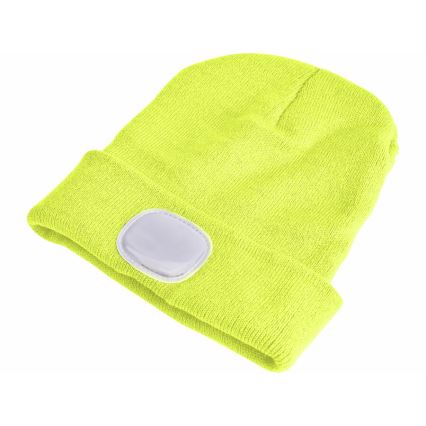 Extol - Gorra con linterna frontal y carga USB 300 mAh amarillo neón talla UNI