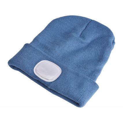 Extol - Gorra con linterna frontal y carga USB 300 mAh azul talla UNI