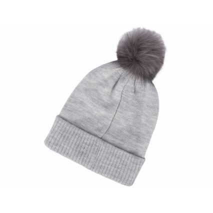 Extol - Gorra con linterna frontal y carga USB 300 mAh gris con pompón talla UNI