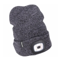 Extol - Gorro con linterna frontal recargable por USB 300 mAh, gris, talla única