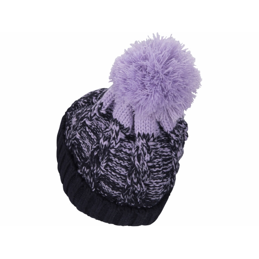 Extol - Gorro con linterna frontal y batería recargable de 300 mAh por USB, azul/morado con pompón, talla única (UNI)