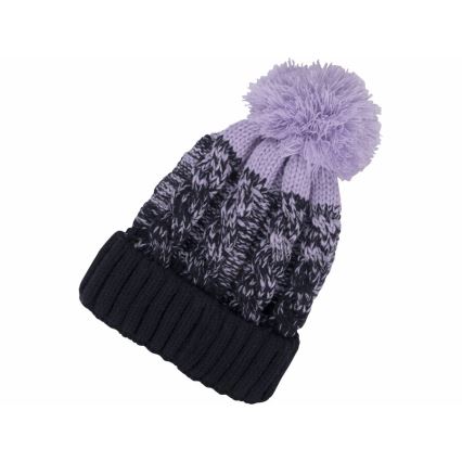 Extol - Gorro con linterna frontal y batería recargable de 300 mAh por USB, azul/morado con pompón, talla única (UNI)