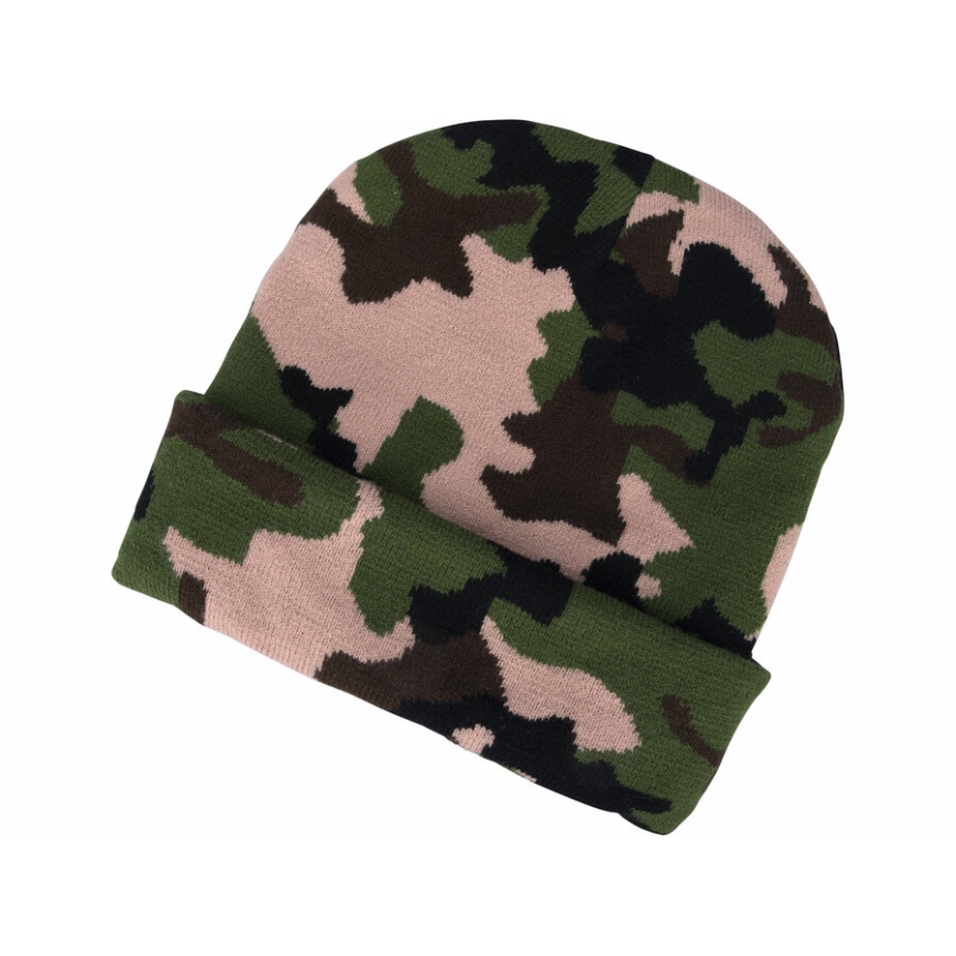 Extol - Gorro con luz frontal integrada recargable por USB (300 mAh), camuflaje, talla única