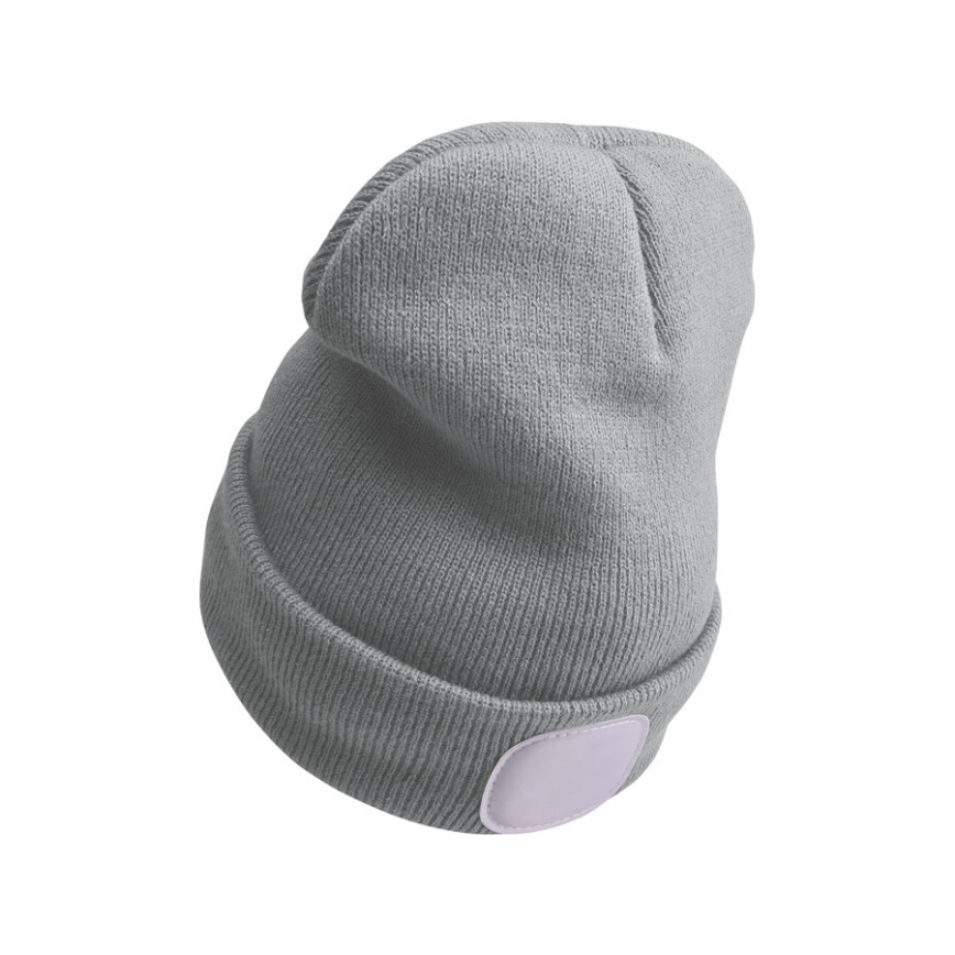 Extol - Gorro con luz frontal y batería recargable por USB de 300 mAh, gris, talla única (UNI)