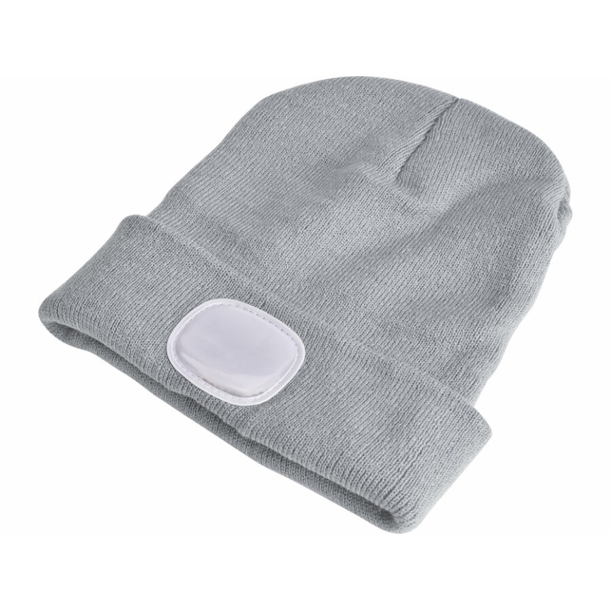 Extol - Gorro con luz frontal y batería recargable por USB de 300 mAh, gris, talla única (UNI)