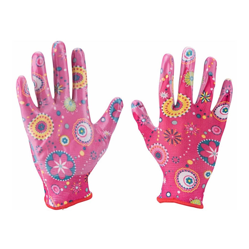 Extol - Guantes de trabajo talla 7 rosa
