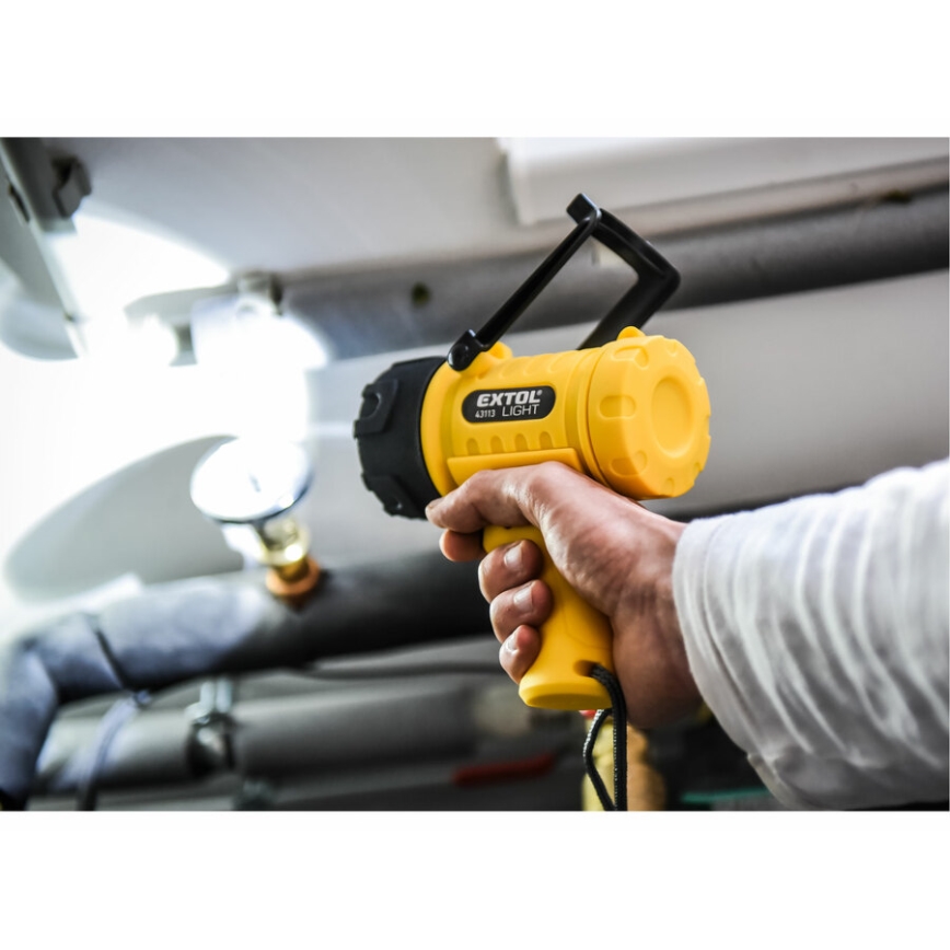 Extol - Linterna LED LED/5W/4xAA IP67 amarillo/negro
