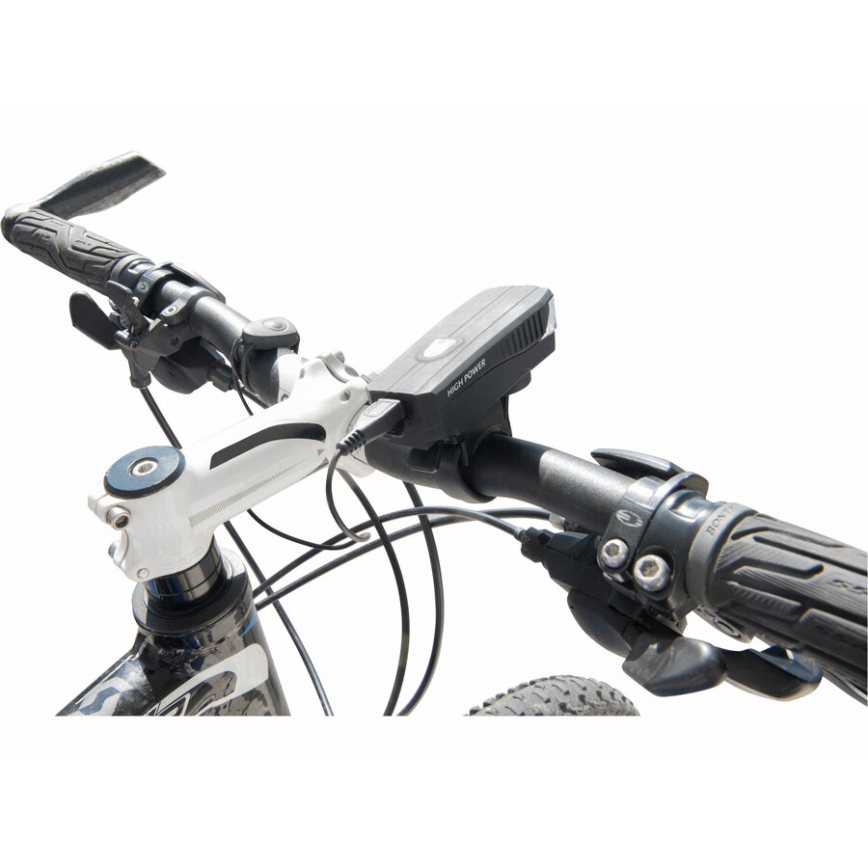 Extol - Linterna LED recargable con bocina para bicicleta LED/5W/1200 mAh/3,7V IPX4