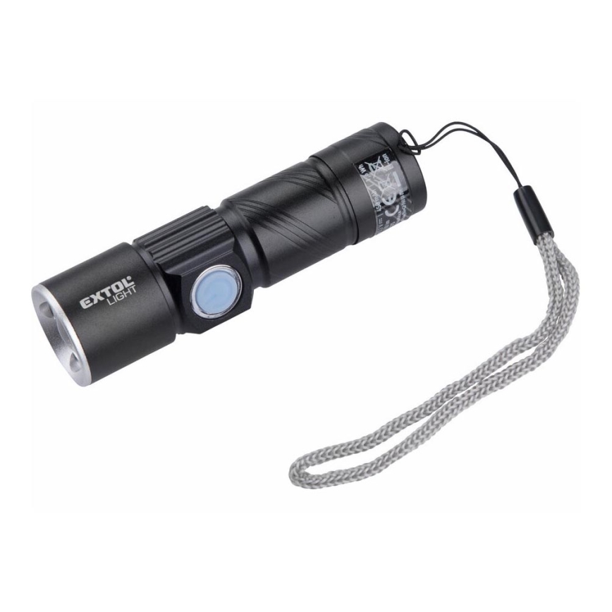 Extol - Linterna LED recargable LED/3W/450 mAh/3,7V negro