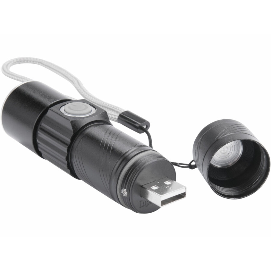 Extol - Linterna LED recargable LED/3W/450 mAh/3,7V negro