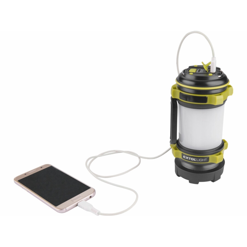 Extol - Linterna LED regulable con power bank LED/2600 mAh/3,7V IPX4